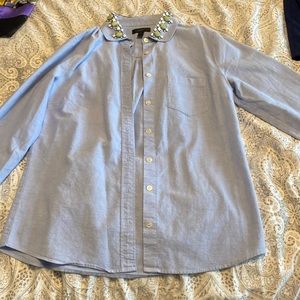 Women’s J.Crew Embellished Collar shirt Size 4.